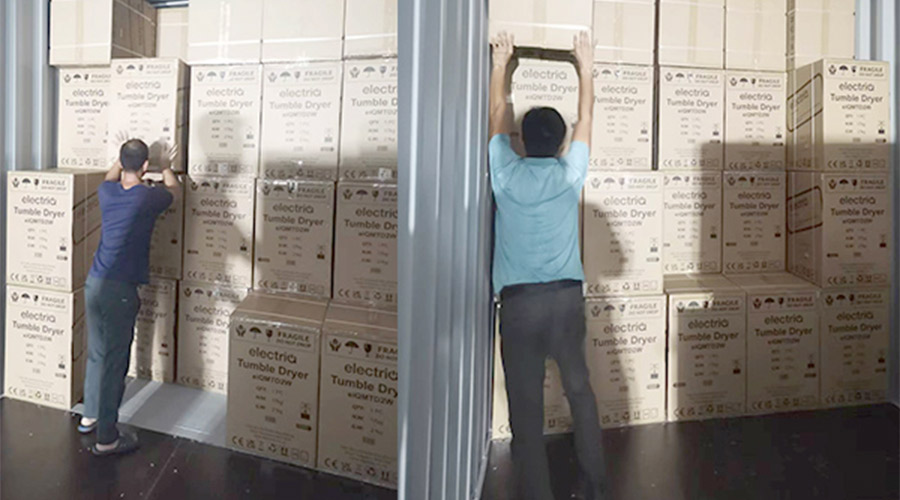 講效率！快速完成英國客戶Electriq衣物烘干機(jī)裝柜出貨任務(wù)