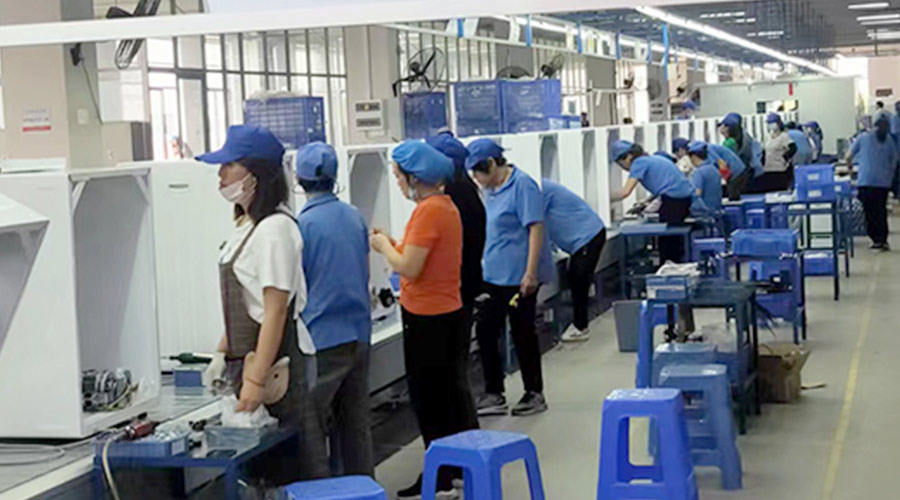 生產(chǎn)實(shí)況！金環(huán)電器開展客戶TCL滾筒衣服烘干機(jī)生產(chǎn)